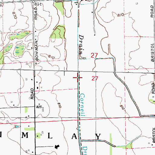 Topographic Map of Corneil Drain, MI