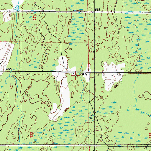 Topographic Map of Cornell Church, MI