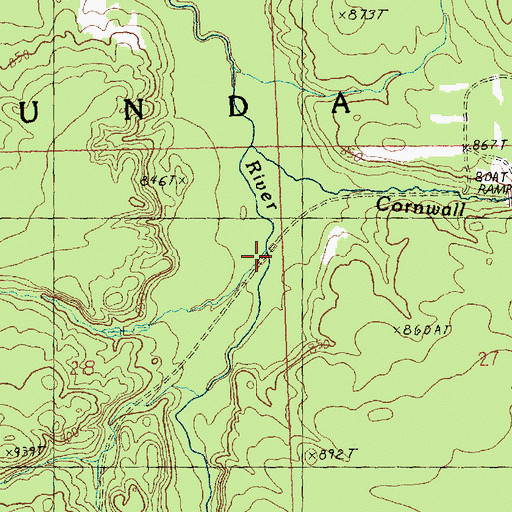 Topographic Map of Cornwall Creek, MI