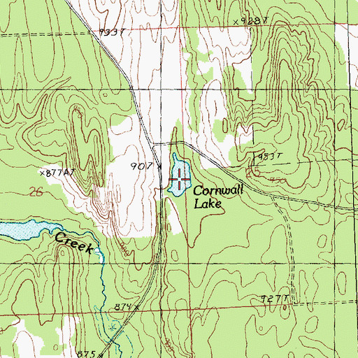 Topographic Map of Cornwall Lake, MI