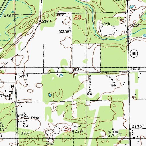 Topographic Map of Corps School, MI