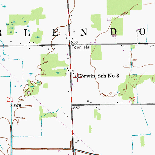 Topographic Map of Corwin School Number 3, MI