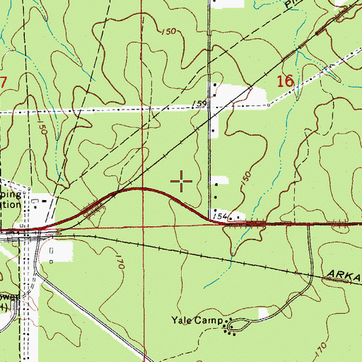 Topographic Map of Ashley County Medical Center, AR