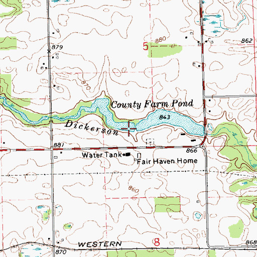 Topographic Map of County Farm Pond, MI
