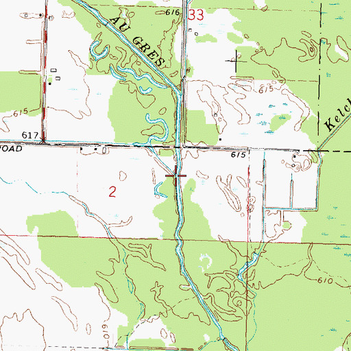 Topographic Map of County Line Drain, MI