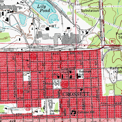 Topographic Map of Living Word Church, AR