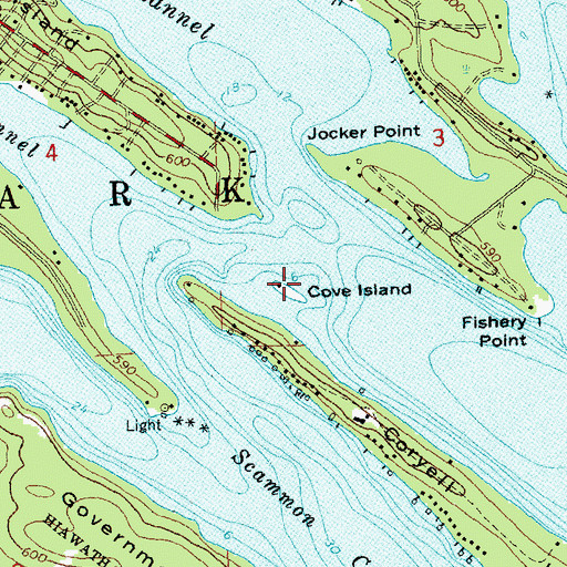 Topographic Map of Cove Island, MI