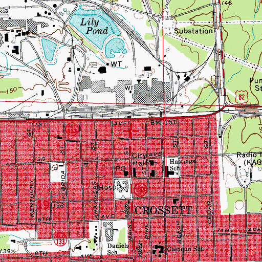 Topographic Map of Paul Sullins Public Library, AR