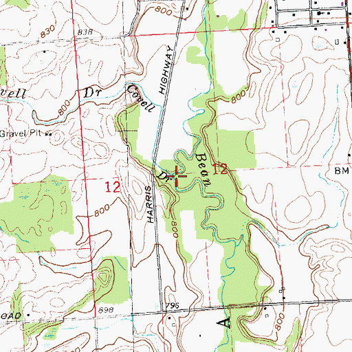 Topographic Map of Covell Drain, MI