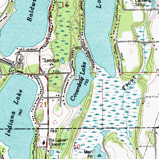 Topographic Map of Coverdale Lake, MI