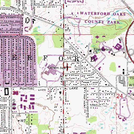 Topographic Map of Covert School, MI