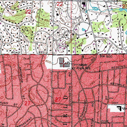 Topographic Map of Covington Junior High School, MI