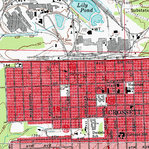 Topographic Map of Zion Temple African Methodist Episcopal Church, AR