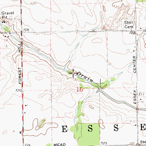 Topographic Map of Cox Drain, MI