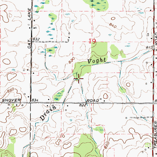 Topographic Map of Cox Drain, MI