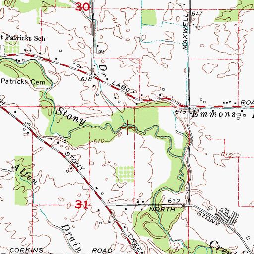 Topographic Map of Coyle Drain, MI