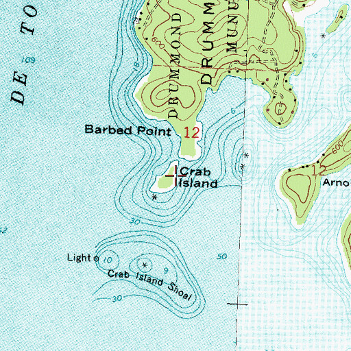 Topographic Map of Crab Island, MI