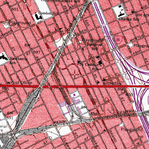 Topographic Map of Craft School, MI