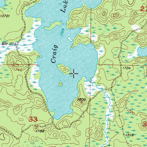 Topographic Map of Craig Lake, MI