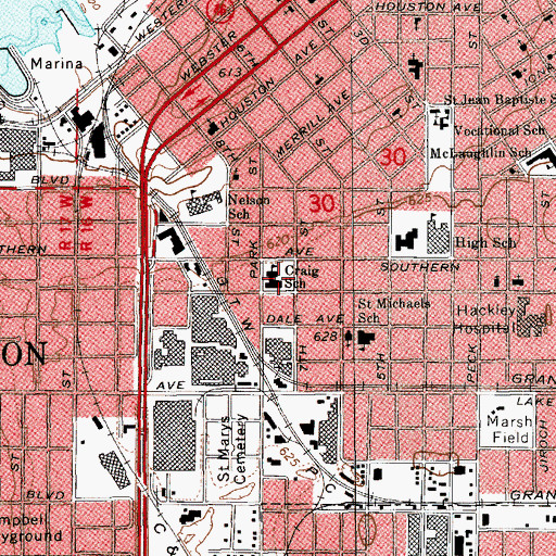 Topographic Map of Craig School, MI