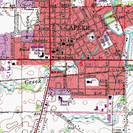 Topographic Map of Cramton Park, MI