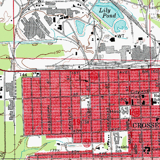 Topographic Map of Church of Christ, AR