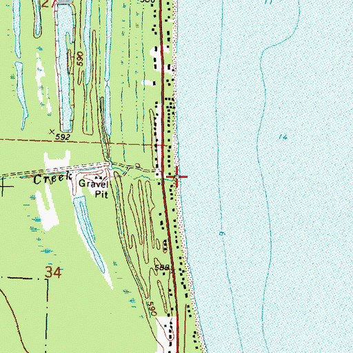 Topographic Map of Cranberry Creek, MI
