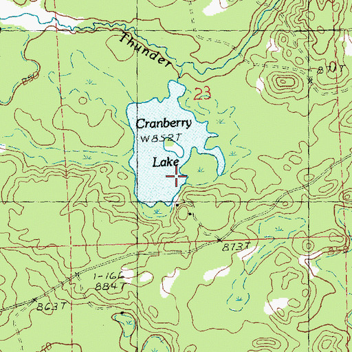 Topographic Map of Cranberry Lake, MI