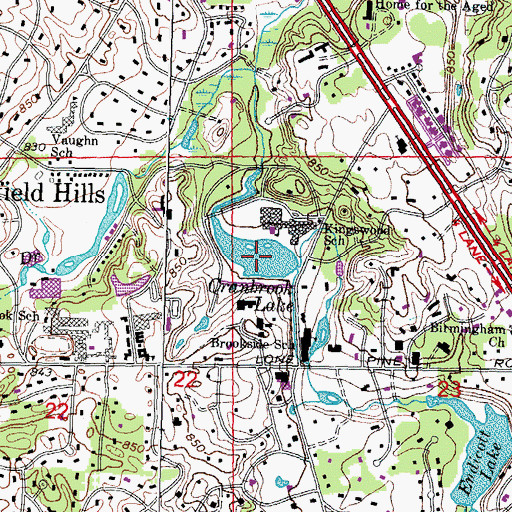Topographic Map of Cranbrook Lake, MI