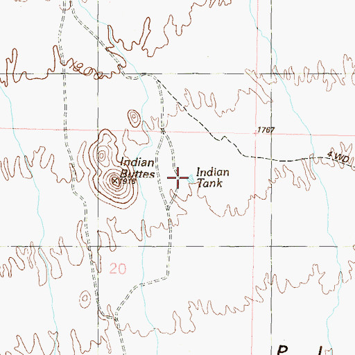 Topographic Map of Indian Tank, AZ