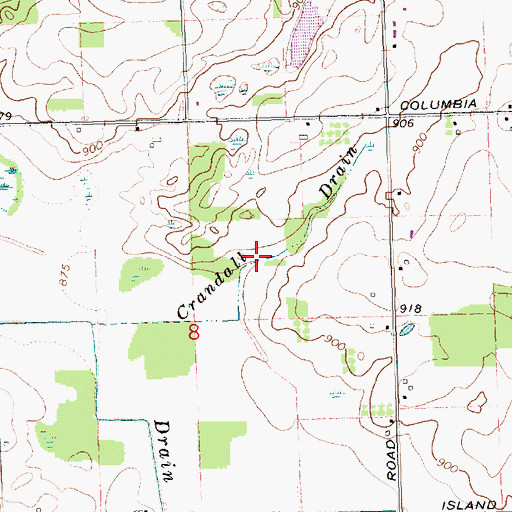 Topographic Map of Crandall Drain, MI