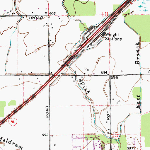 Topographic Map of Crandall Drain, MI