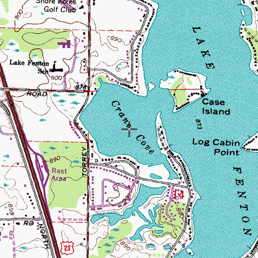 Topographic Map of Crane Cove, MI