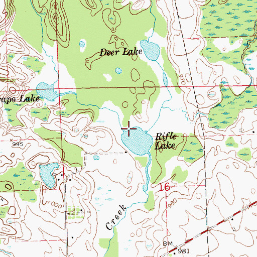 Topographic Map of Crapo Creek, MI