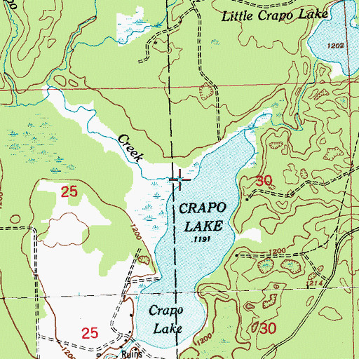 Topographic Map of Crapo Creek, MI