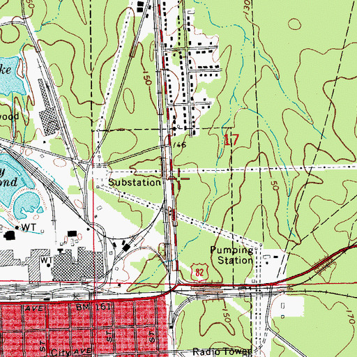 Topographic Map of Forest Echoes Vocational Technical School, AR