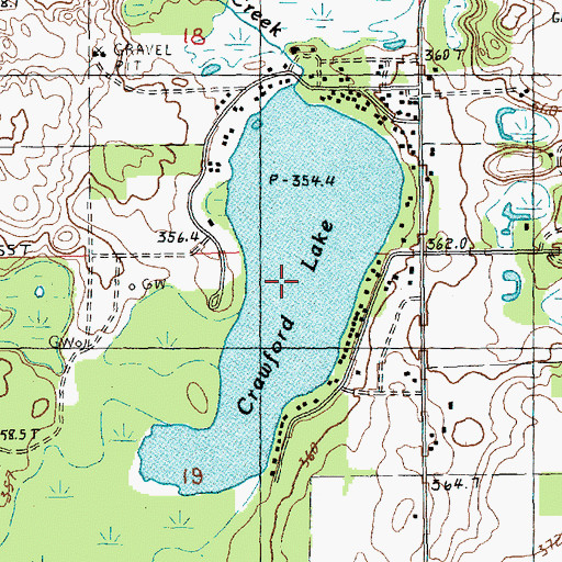 Topographic Map of Crawford Lake, MI