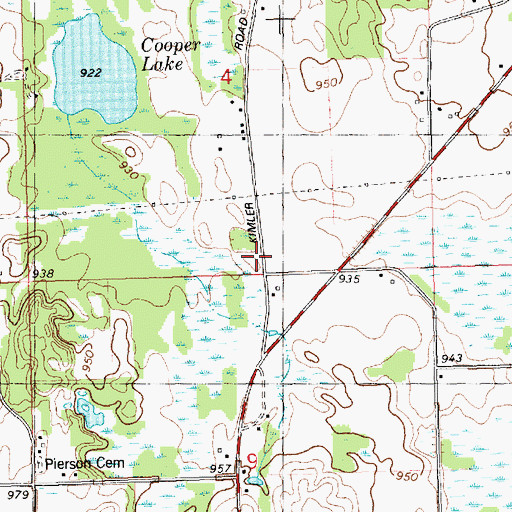 Topographic Map of Crawford School, MI