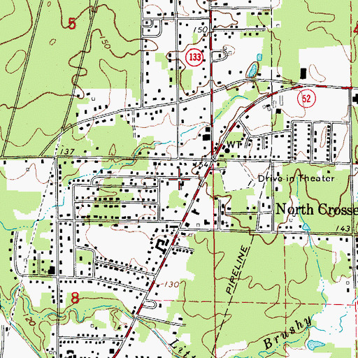 Topographic Map of Pleasant Lane Baptist Church, AR