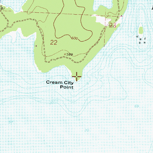 Topographic Map of Cream City Point, MI