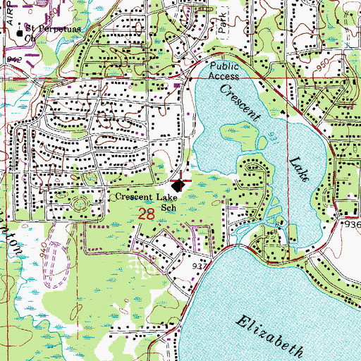Topographic Map of Crescent Lake School, MI