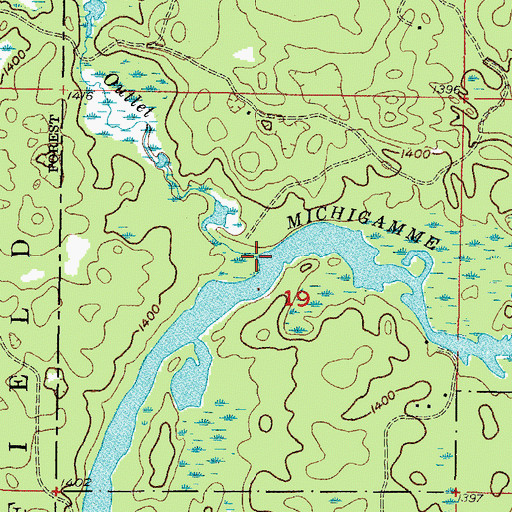 Topographic Map of Crescent Pond Outlet, MI