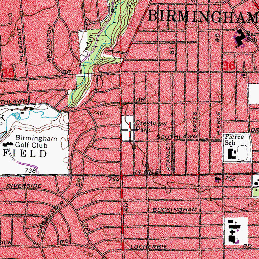 Topographic Map of Crestview Park, MI