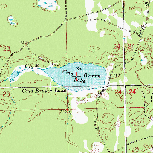 Topographic Map of Cris Brown Lake, MI