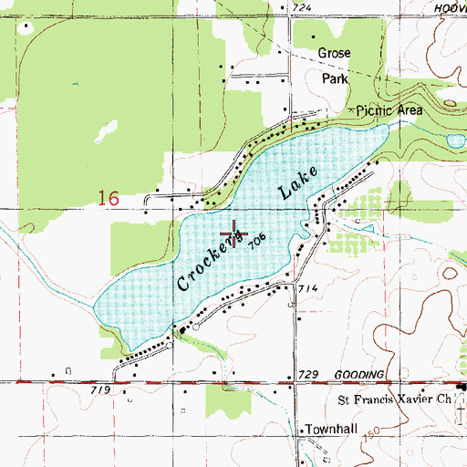 Topographic Map of Crockery Lake, MI