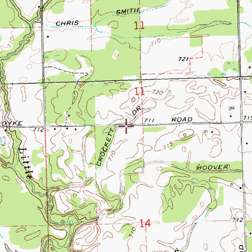Topographic Map of Crockett Drain, MI
