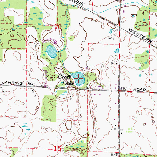 Topographic Map of Croft Lake, MI