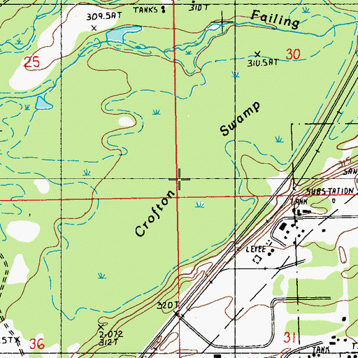 Topographic Map of Crofton Swamp, MI