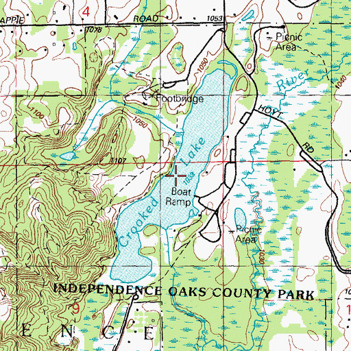 Topographic Map of Crooked Lake, MI