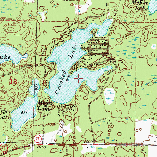 Topographic Map of Crooked Lake, MI